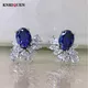 Boucles d'oreilles en argent 2021 et saphir pour femmes bijoux fins de luxe à haute teneur en