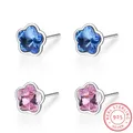 Lekani-Boucles d'oreilles CitroStud pour femmes Boucles d'oreilles fleur Bijoux en argent regardé