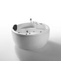 Empava 59 in. Acrylic Right Side Drain Round Alcove Whirlpool Bathtub w/ 6 Water Jets Acrylic | 29.5 H x 59 W x 59 D in | Wayfair EMP-59JT005