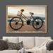 IDEA4WALL Bike w/ Basket On The Beach At Sunset - Floater Frame Painting on Canvas Canvas | 16 H x 24 W x 1.5 D in | Wayfair 8022271714440