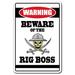 Trinx Bazeley Beware oF The Big Boss Warning Sign Metal | 18 H x 24 W x 0.1 D in | Wayfair 234B8C3ABC174CF2A9E056A67E55E81D