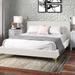 AllModern Rand Upholstered Bed Metal in Black | 37 H x 45 W x 90 D in | Wayfair 777D8EA4B9554930BECF808FB784A4CA