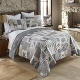 Loon Peak® Rapids Gray Microfiber Reversible 3 Piece Quilt Set Polyester/Polyfill/Microfiber in Brown/Gray/White | Wayfair