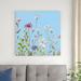 Red Barrel Studio® Wild Flowers on Cerulean II by Sandra Iafrate - Wrapped Canvas Painting Canvas in White | 36 H x 36 W x 1.25 D in | Wayfair