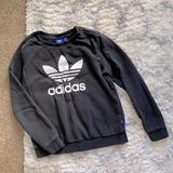 Adidas Tops | Adidas Trefoil Logo Black Sweatshirt Small | Color: Black/White | Size: S