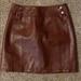 Free People Skirts | Free People Faux Leather Mini-Skirt | Color: Brown | Size: 2