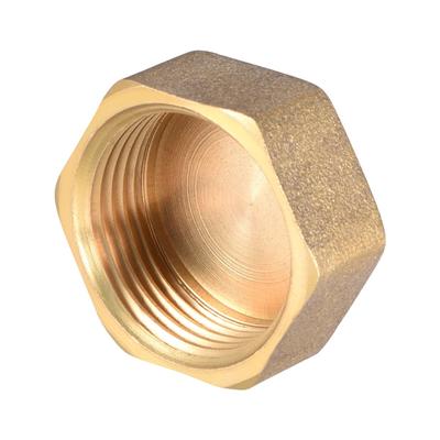 Brass Cap, Hex Pipe Fitting G3/4 Female Pipe Connector - Gold Tone - 3/4" G 1pcs