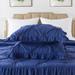 4 PCS Ruffle Skirt Bedspread Set with a Fluffy Rug