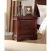 Traditional Nightstand with 2 Drawers, Solid Pine Frame & Wood Veneer