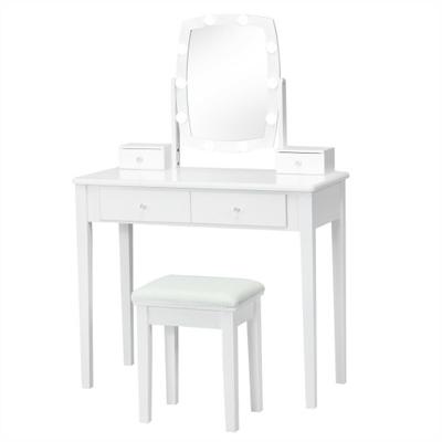 Costway Vanity Table Set with Lighted Mirror for B...