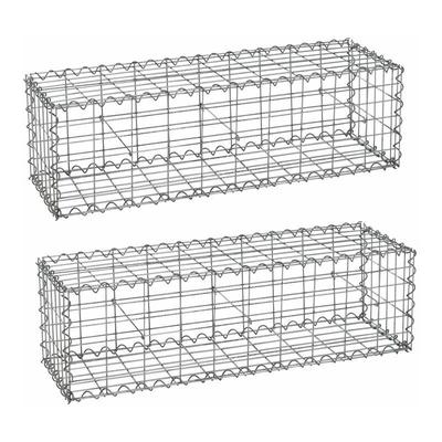 Estexo - Gabionen Steingabionen Steinkorb 100x30x30 cm 2er Set Draht Wand Korb Metall Image