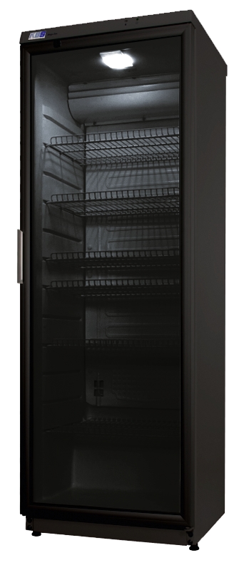 KBS Gastrotechnik Glastürkühlschrank CD 350 schwarz mit Schloss Image