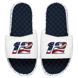 Men's ISlide White/Navy Ryan Blaney Americana Slide Sandals