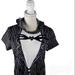 Disney Tops | Disney New Nightmare Before Christmas Tee Embellished Batwing Tuxedo Style | Color: Black/White | Size: Sj