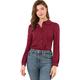 Allegra K Women's Bow Tie Neck Work Office Shirt Long Sleeve Peter Pan Blouse Wine Red 12