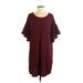 Red Lolly Casual Dress - Shift: Burgundy Print Dresses - Women's Size Small