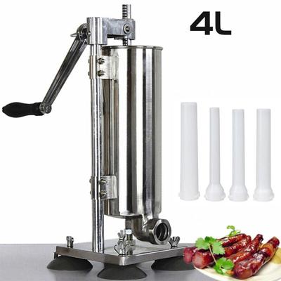 Skecten - 4L Edelstahl Hausgemachte Wurst Stuffer Wurstfüllmaschine Wurstspritze Fleischfüller Image