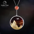 Lotus Fun – pendentif sans collier en argent Sterling 925 pierre précieuse naturelle bijou