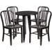 24'' Round Metal Indoor-Outdoor Table Set with 4 Vertical Slat Back Chairs