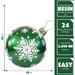 18-In. Jeweled Ball Ornament with Snowflake Design in Green