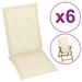 vidaXL Garden Highback Chair Cushions 6 pcs Cream 47.2"x19.7"x1.2" Fabric - 47.2" x 19.7" x 1.6"