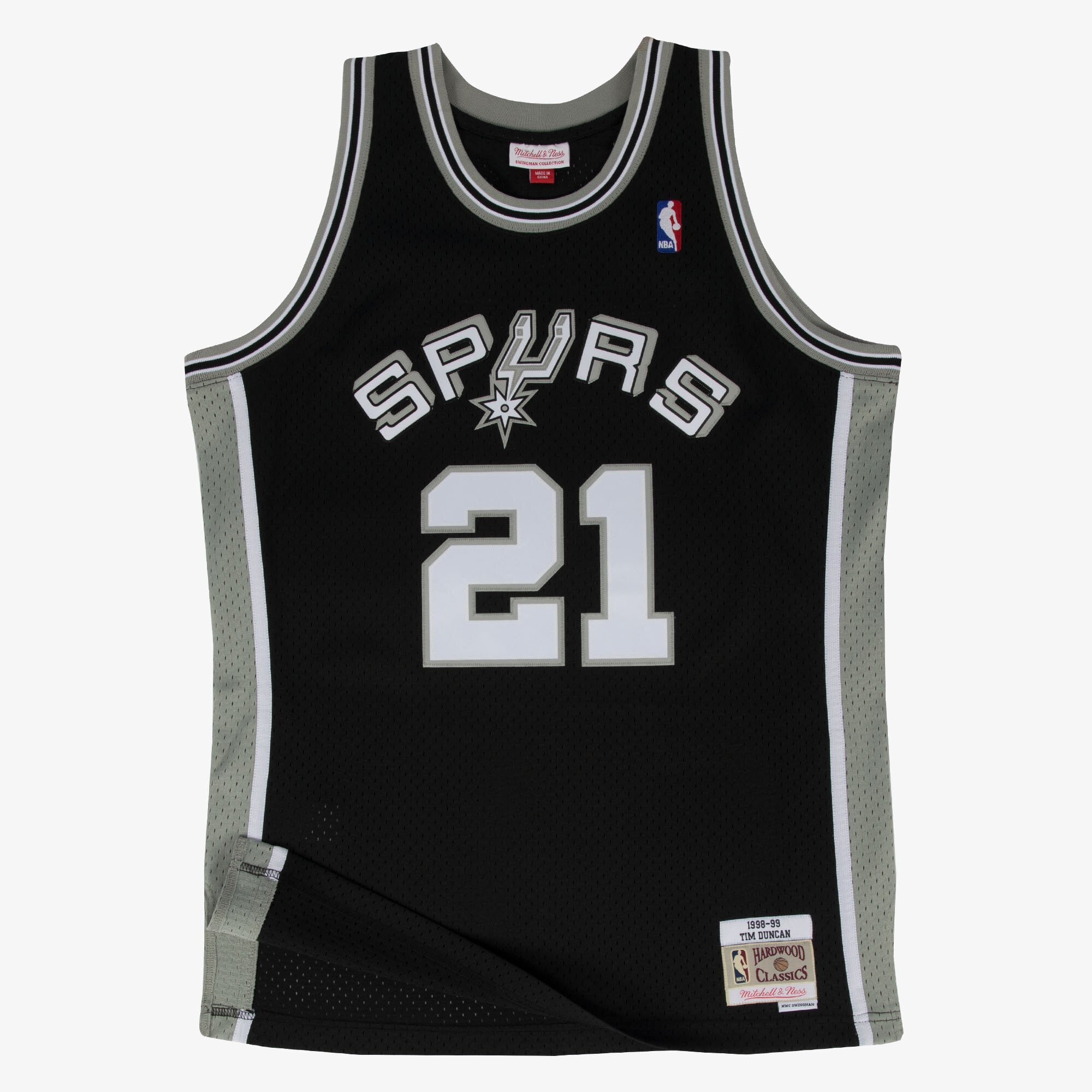 Maillot Swingman Extérieur San Antonio Spurs 1998-99 Mitchell & Ness – Noir – Tim Duncan - Homme Taille: S