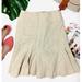 Anthropologie Skirts | Anthropologie Elevenses Khaki Linen Flared Skirt | Color: Cream/Tan | Size: 2