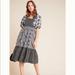 Anthropologie Dresses | Anthropologie Adrienne Flounced Midi Dress Sz 12 | Color: Gray | Size: 12