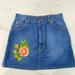 Gucci Skirts | Gucci Appliqud Denim Mini Skirt | Color: Blue/Yellow | Size: 6