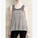 Anthropologie Tops | Anthropologie Deletta Diamond Pattern Pleated Babydoll Top Size M | Color: Brown/Silver | Size: M