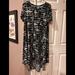 Lularoe Dresses | Lularoe Carly Dress Size M. Black Color Way With White Print. Worn Once. | Color: Black | Size: M