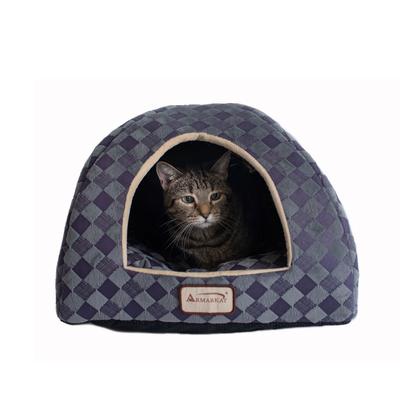 Purple Gray Checkered Cat Dog Bed by Armarkat in P...