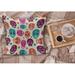 East Urban Home Ambesonne Sugar Skull Fluffy Throw Pillow Cushion Cover, Colorful Skull Silhouettes Hearts & Flowers Carnival Celebration Theme | Wayfair