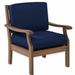 Plow & Hearth Claremont Patio Chair w/ Cushion Wood in Brown/White | 35.5 H x 28.25 W x 33.5 D in | Wayfair 62A56 NT 02