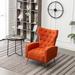 Wingback Chair - Etta Avenue™ Floreal 27Cm Wide Wingback Chair Velvet/Fabric in Orange | 39 H x 27 W x 29 D in | Wayfair