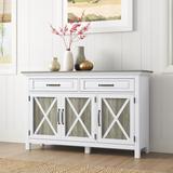 Sand & Stable™ Astin 52" Wide 2 Drawer Sideboard Wood in Brown/Gray/White | 32.75 H x 52 W x 15.5 D in | Wayfair 066CF2ADF3424BF1A4E14DAD412A527C