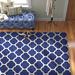 Blue/White 108 x 0.5 in Area Rug - Winston Porter Ruri Geometric Dark Blue/Ivory Area Rug Polypropylene | 108 W x 0.5 D in | Wayfair