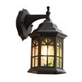 XHJL Outside Wall Lights Lantern Aluminum Porch Light Glass Lampshade Wall Lighting Fixtures E27 Outdoor Lamp Waterproof & Rushproof Coach Light for Garden,Backyard,Patio,Balcony (Black)