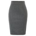 WQZYY&ASDCD Pencil Skirt Skirts Women Pinstripe Bodycon Pencil Ladies Slim Fitting High Waist Split Hips-Wrapped Short Skirt Female S Darkgray