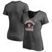 Women's Fanatics Branded Heathered Charcoal Houston Astros 2021 American League Champions Locker Room V-Neck T-Shirt