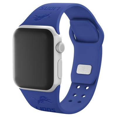 Blue Detroit Lions Debossed Silicone Apple Watch Band