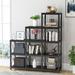 12 Shelves Bookshelf, Industrial Corner Stepped Etagere Bookcase