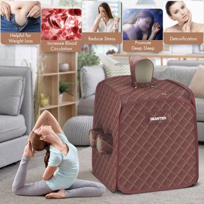 800W 2 Person Portable Steam Sauna Tent SPA with Hat Side Holes 3L Steamer - 27" x 27" x 40" (L x W x H)