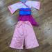 Disney Costumes | Disney Store Mulan Outfit Costume Pink Gold Small 5-6 | Color: Gold/Pink | Size: Small