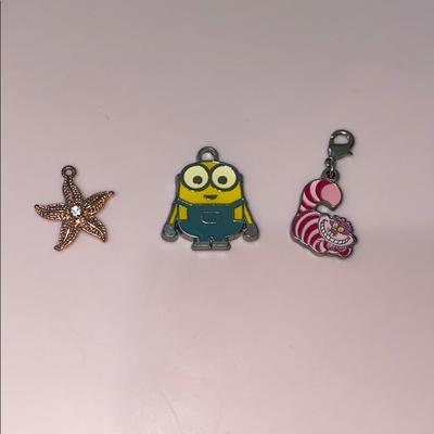 Disney Jewelry | 3 Disney Charm | Color: Pink/Yellow | Size: Os