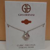 Giani Bernini Jewelry | Giani Bernini Dainty Square Cz Pendant 9.25 Sterling Silver 18” Necklace Bnwt | Color: Silver | Size: Os