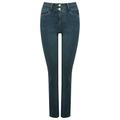 M&Co Womens Straight Leg Jeans - High Waisted Lift and Shape Relaxed Fit Jeans for Ladies - Sizes 8-24 Mid wash 14 Regular