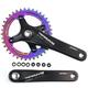 splumzer【UK STOCK Road Bike Crank, Mountain Bike 170mm Square Crankset with 104 BCD 32/34/36/38T Chainring, Aluminum Alloy MTB Crank Narrow Wide CNC Round Chainring Bolts (Colorful, 32T Round)