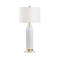 Chelsea House Samuel 30.8" Table Lamp Ceramic/Linen/Metal/Crystal in Yellow | 30.8 H x 14 W x 14 D in | Wayfair 69816