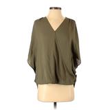 INC International Concepts Short Sleeve Blouse: Green Tops - Women's Size Small